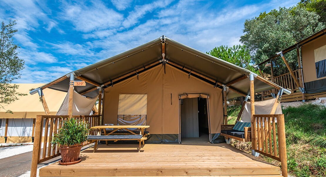 Luxury glamping tent